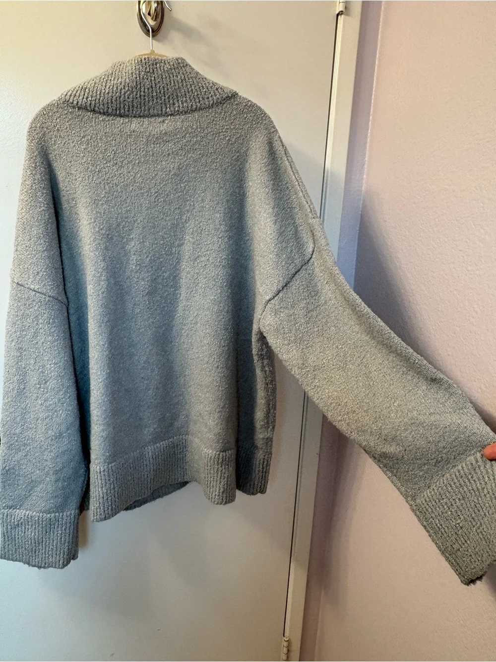 XL Lillusory Half-Zip Funnel Neck Sweater - Gray PTP 29-26/L 30